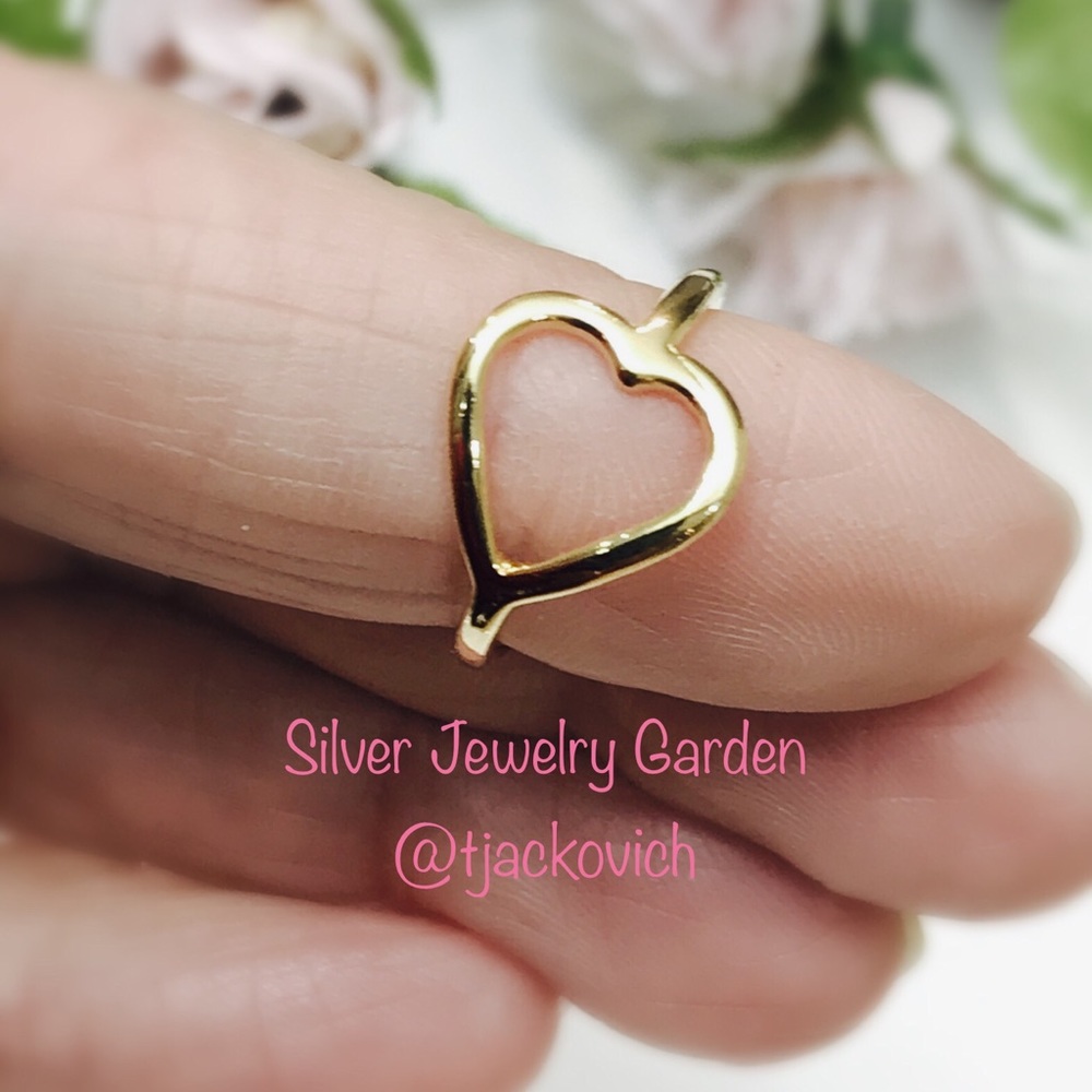 Open Your Heart 14 Karat Gold Sterling Silver Ring